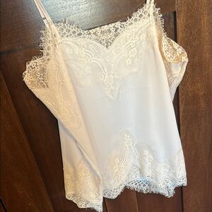 Elegant Cream Lace Trim Camisole